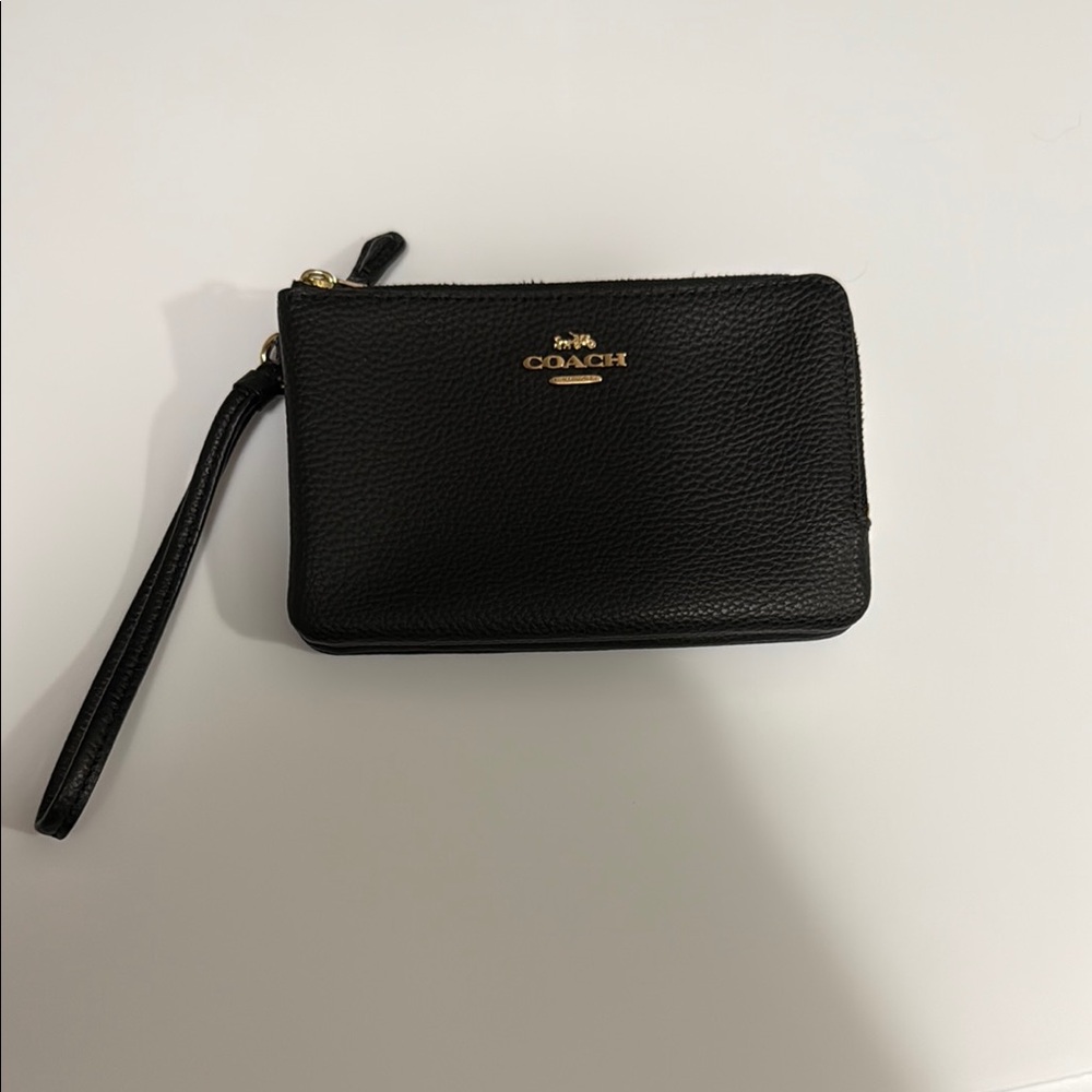 Coach Black Leather Wristlet